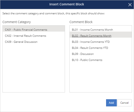 Add Comment Blocks in Template – Bizview v23